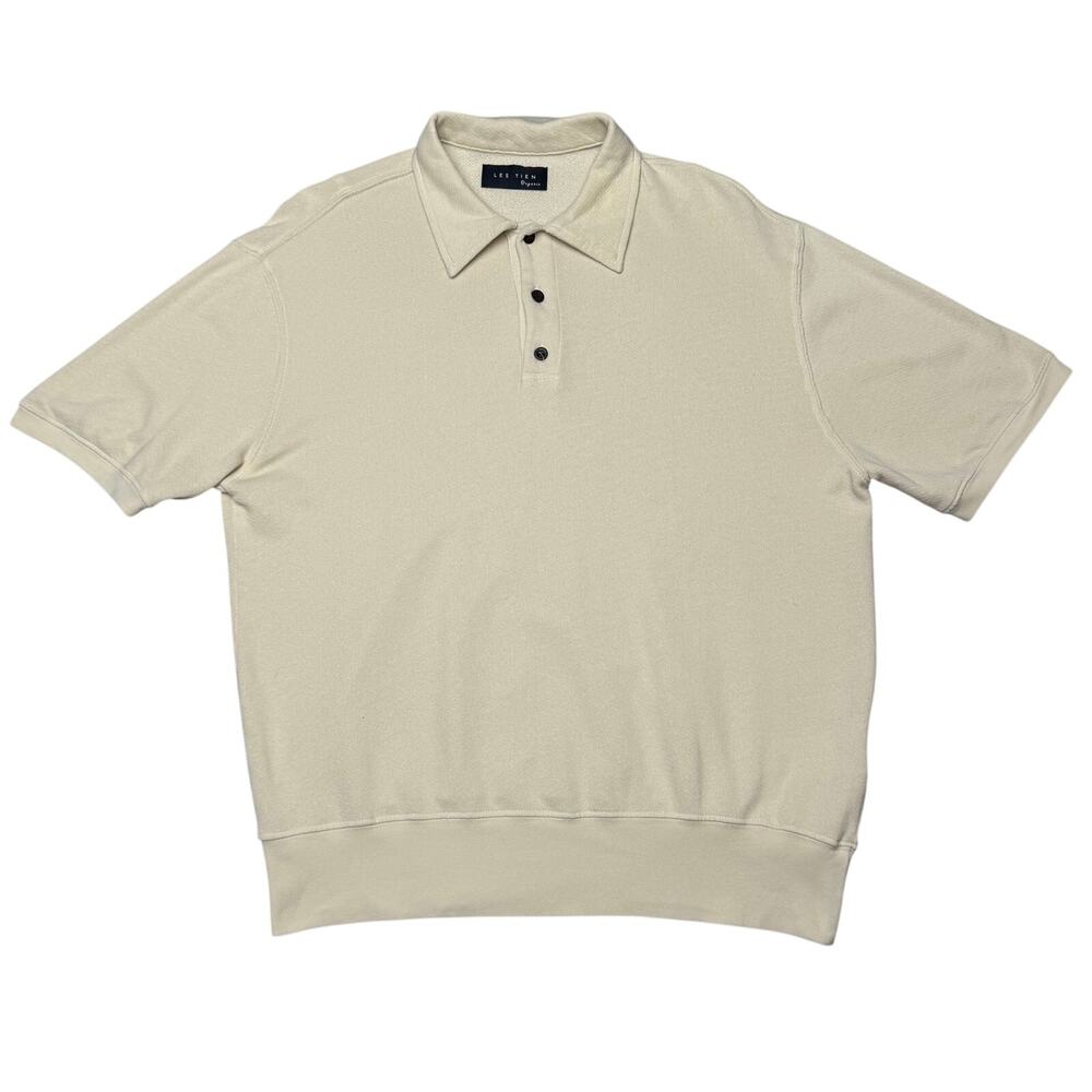 Les Tien Organic Cotton Polo Men's Small French Terry Quiet Luxury Golf Preppy